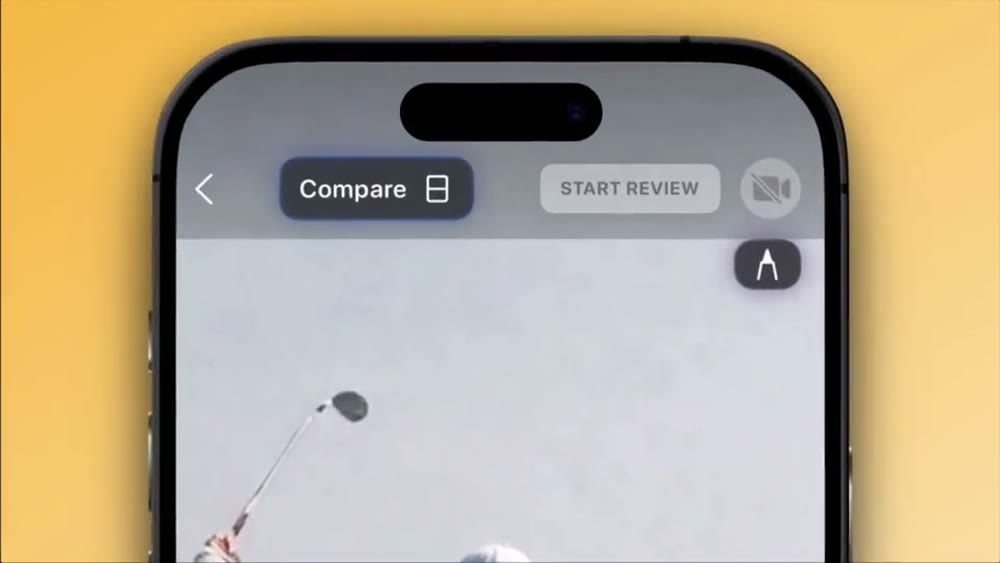 Exported WithCoach review frame of a golf swing with annotations